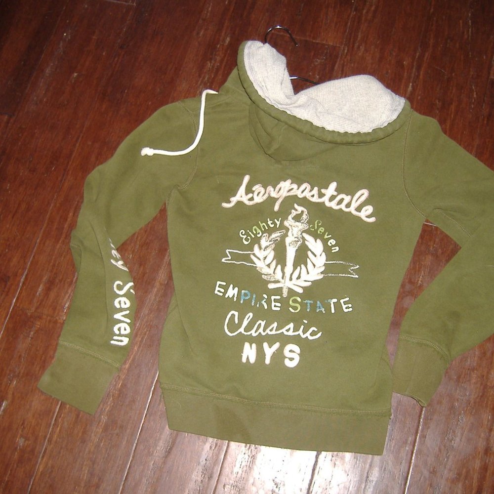 AEROPOSTALE EMBROIDERED ZIP UP JACKET